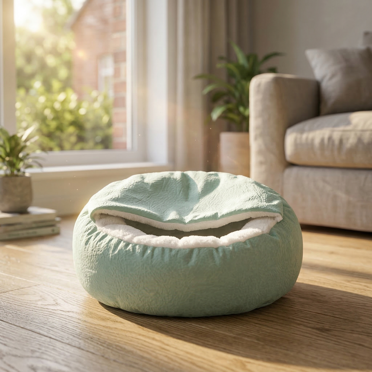 Orthopedic Dog Bed with Hooded Blanket