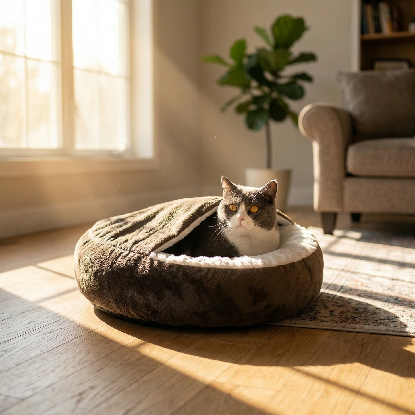 Orthopedic Dog Bed with Hooded Blanket