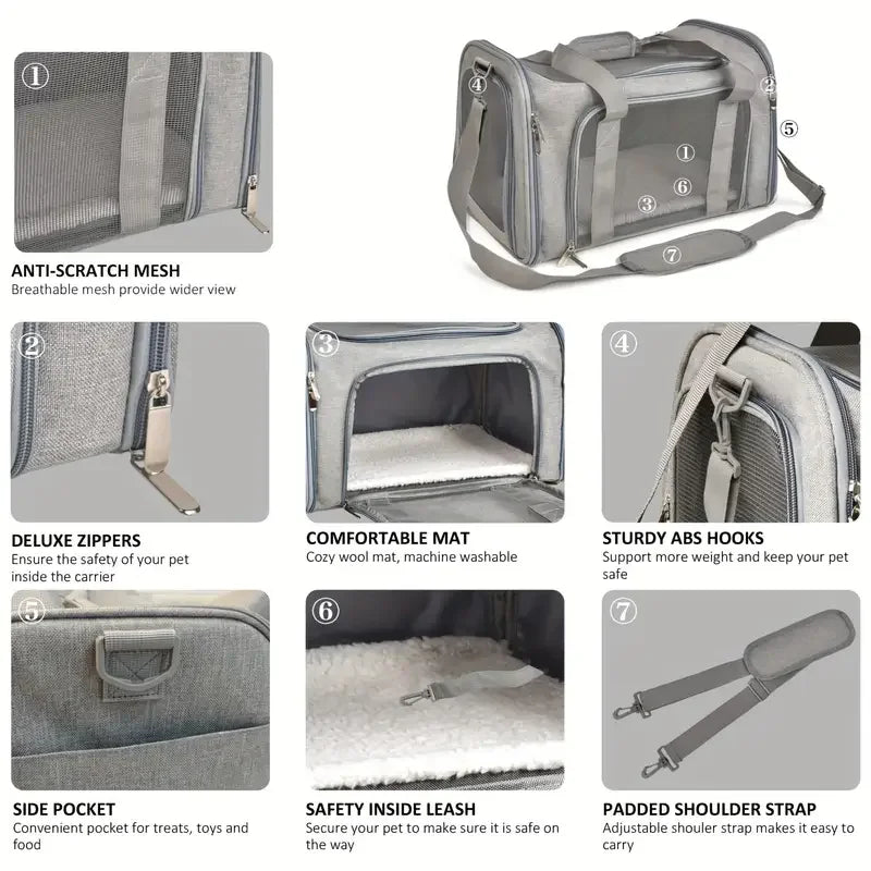 Soft-Sided Travel Pet Carrier