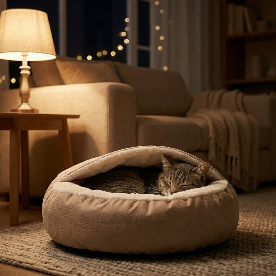 Orthopedic Dog Bed with Hooded Blanket